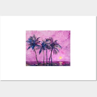 Palms Under Purple Sky Posters and Art